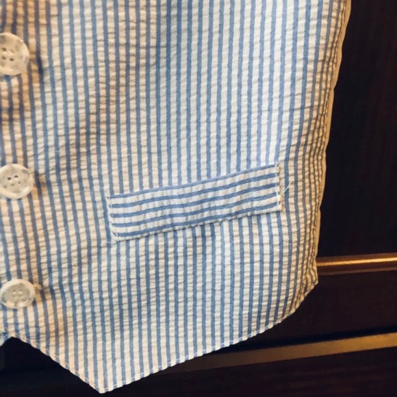 US Polo Assn Boys Dress Blue And White Striped Vest Size 5 - Picture 3 of 4